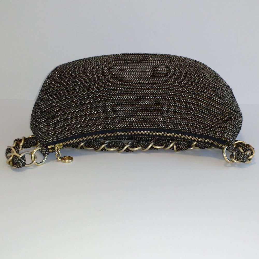 *Eric Javits New York Shenia woven neutral fabric gold chain shoulder bag - Picture 6 of 12